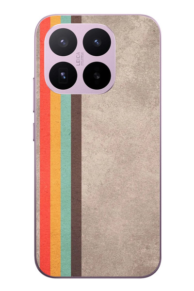 Le Balvo Xiaomi 17T Uyumlu Retro Gökkuşağı Baskılı Silikon Kılıf