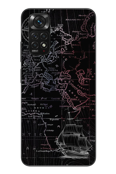 Le Balvo Redmi Note 11 - 11s Uyumlu Denizci Dünya Haritası Baskılı Silikon Kılıf