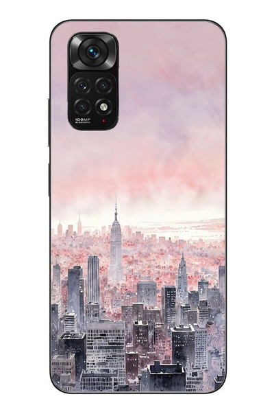Le Balvo Redmi Note 11 - 11s Uyumlu Gökdelenler Baskılı Silikon Kılıf