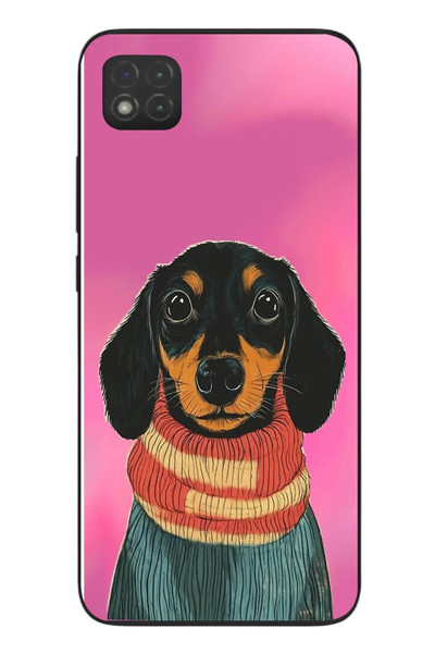 Le Balvo Redmi 9C Uyumlu Sevimli Siyah Köpek Baskılı Silikon Kılıf