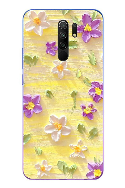 Le Balvo Redmi 9 Uyumlu Mor Papatyalar Baskılı Silikon Kılıf