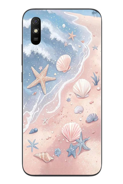 Le Balvo Redmi 9A Uyumlu Deniz Yıldızı Kumsalı Baskılı Silikon Kılıf