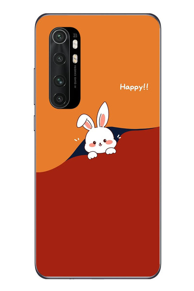 Le Balvo Xiaomi Mi 10 Lite Uyumlu Mutlu Tavşan Baskılı Silikon Kılıf