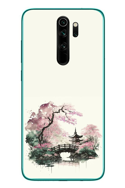 Le Balvo Redmi Note 8 Pro Uyumlu Japon Bahçesi Baskılı Silikon Kılıf