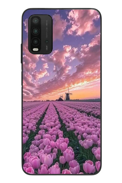 Le Balvo Redmi 9T Uyumlu Lale Bahçesi Baskılı Silikon Kılıf