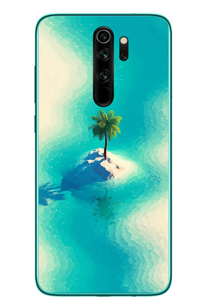 Le Balvo Redmi Note 8 Pro Uyumlu Adada Palmiye Baskılı Silikon Kılıf