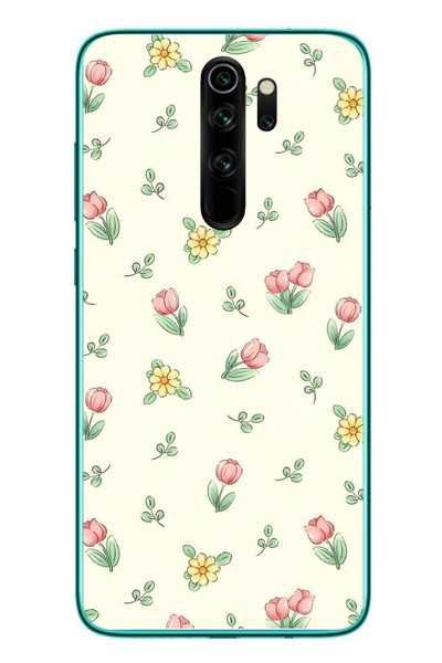 Le Balvo Redmi Note 8 Pro Uyumlu Lale Çiçekleri Baskılı Silikon Kılıf