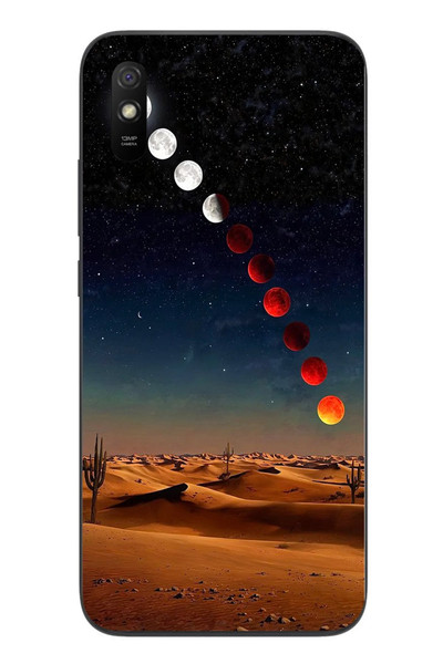 Le Balvo Redmi 9A Uyumlu Ayın Geçişi Baskılı Silikon Kılıf