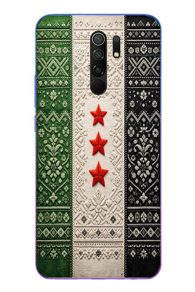 Le Balvo Redmi 9 Uyumlu Suriye Bayrağı Dokuma Baskılı Silikon Kılıf