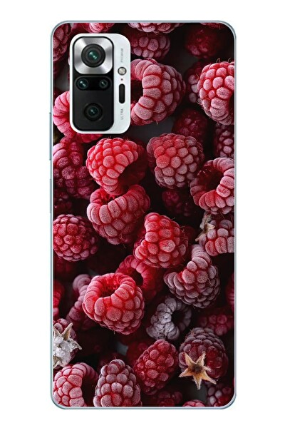 Le Balvo Redmi Note 10 Pro Uyumlu Ahududu Frambuaz Baskılı Silikon Kılıf