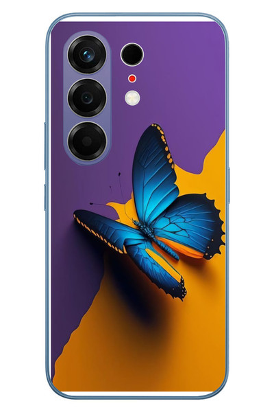 Le Balvo Tecno Camon 50 Ultra Uyumlu Mavi Kelebek Baskılı Silikon Kılıf
