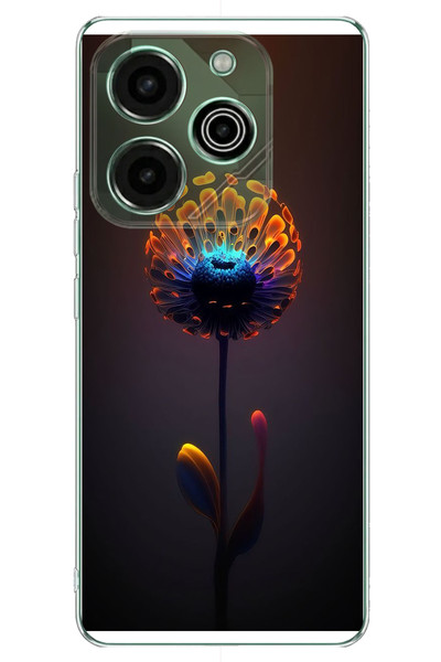 Le Balvo Tecno Pova 6 - Pova 6 Pro Uyumlu Büyülü Çiçek Baskılı Silikon Kılıf
