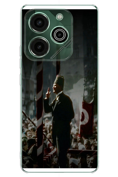 Le Balvo Tecno Pova 6 - Pova 6 Pro Uyumlu Atatürk Hitap Ediyor Baskılı Silikon Kılıf