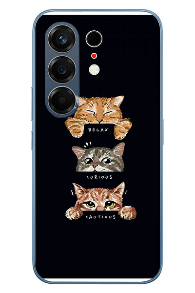 Le Balvo Tecno Camon 50 Ultra Uyumlu Kedi Halleri Baskılı Silikon Kılıf