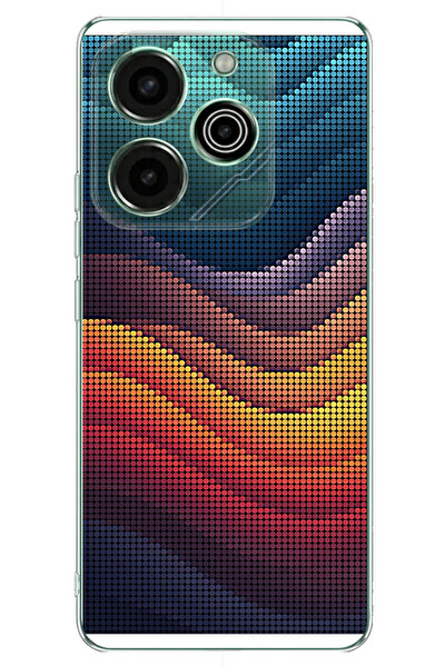 Le Balvo Tecno Pova 6 - Pova 6 Pro Uyumlu Noktalı Renkler Baskılı Silikon Kılıf