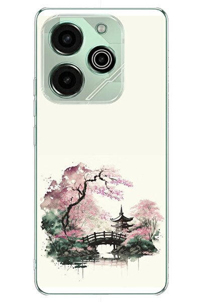 Le Balvo Tecno Pova 6 - Pova 6 Pro Uyumlu Japon Bahçesi Baskılı Silikon Kılıf