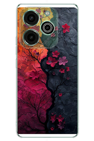 Le Balvo Tecno Pova 6 - Pova 6 Pro Uyumlu Yaprak Geçişkenliği Baskılı Silikon Kılıf