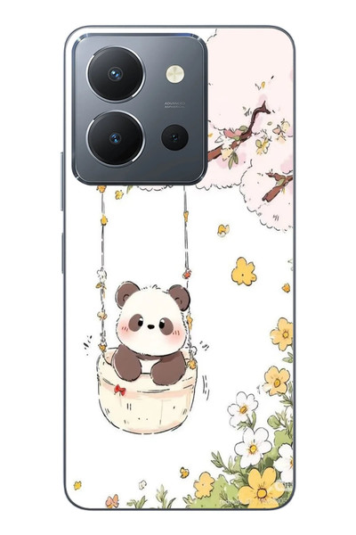 Le Balvo Vivo Y36 Uyumlu Sallanan Panda Baskılı Silikon Kılıf