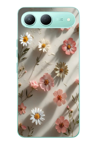 Le Balvo Tecno Spark 40 5G Uyumlu Papatya Çiçekleri Baskılı Silikon Kılıf