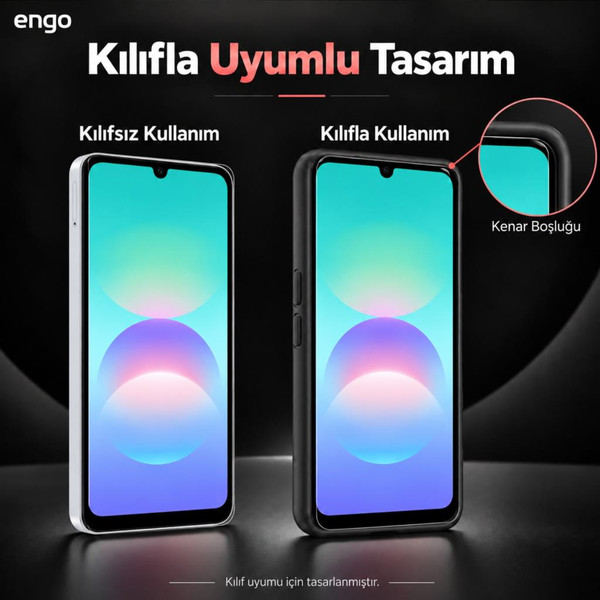 Engo Samsung Galaxy A08 Uyumlu Mat Ekran Koruyucu SM-A085F Parmak İzi Bırakmayan 9H Kırılmaz Nano Cam