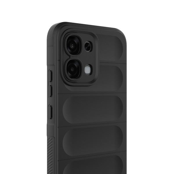 Başkenttekno Oppo A6 Pro Kılıf Esnek TPU Oyuklu Arka Yüzey Tasarımlı Etnik Silikon Kapak Siyah