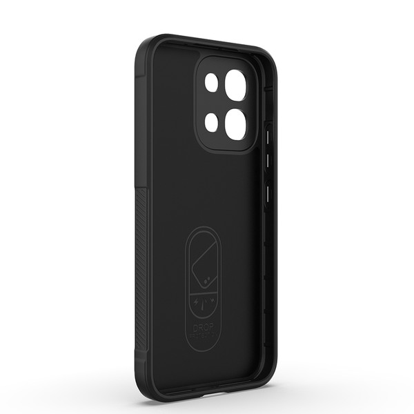 Başkenttekno Oppo A6 Pro Kılıf Esnek TPU Oyuklu Arka Yüzey Tasarımlı Etnik Silikon Kapak Siyah