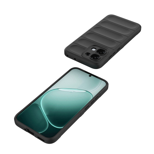 Başkenttekno Oppo A6 Pro Kılıf Esnek TPU Oyuklu Arka Yüzey Tasarımlı Etnik Silikon Kapak Siyah