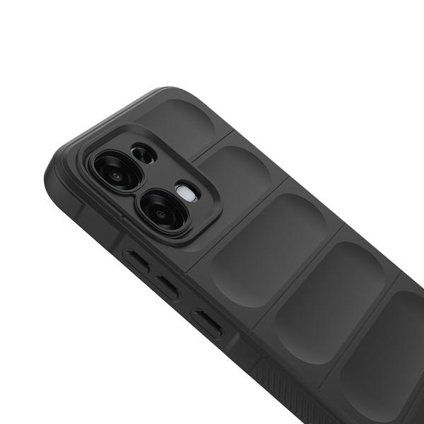 Başkenttekno Oppo A6 Pro Kılıf Esnek TPU Oyuklu Arka Yüzey Tasarımlı Etnik Silikon Kapak Siyah