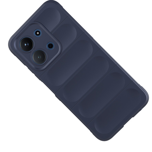 Başkenttekno Xiaomi Redmi 15C 4G Kılıf Esnek TPU Oyuklu Arka Yüzey Tasarımlı Etnik Silikon Kapak Lacivert