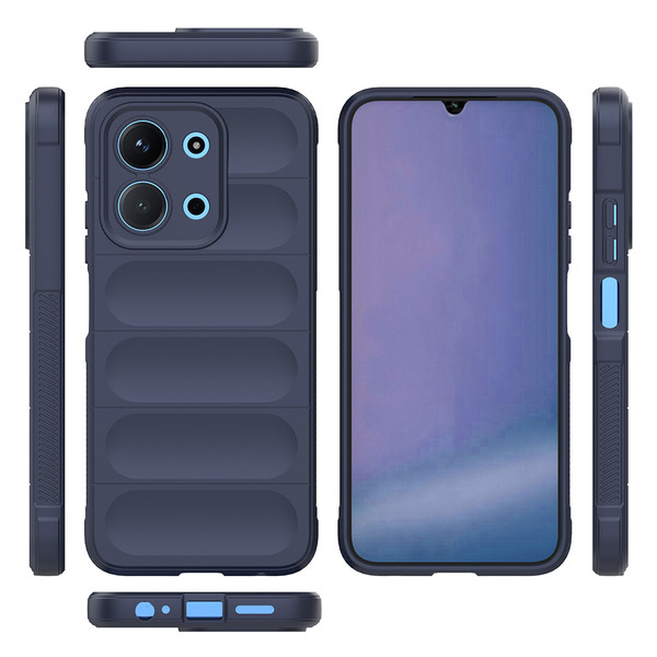 Başkenttekno Xiaomi Redmi 15C 4G Kılıf Esnek TPU Oyuklu Arka Yüzey Tasarımlı Etnik Silikon Kapak Lacivert