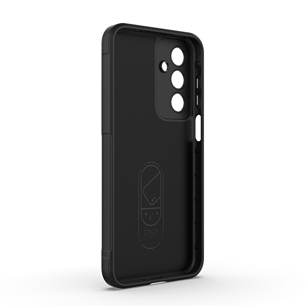 Başkenttekno Samsung Galaxy A17 Kılıf Esnek TPU Oyuklu Arka Yüzey Tasarımlı Etnik Silikon Kapak Siyah