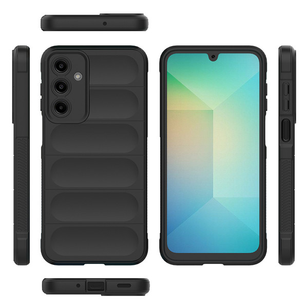 Başkenttekno Samsung Galaxy A17 Kılıf Esnek TPU Oyuklu Arka Yüzey Tasarımlı Etnik Silikon Kapak Siyah