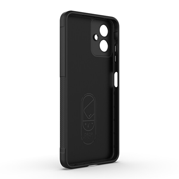 Başkenttekno Samsung Galaxy A07 Kılıf Esnek TPU Oyuklu Arka Yüzey Tasarımlı Etnik Silikon Kapak Siyah