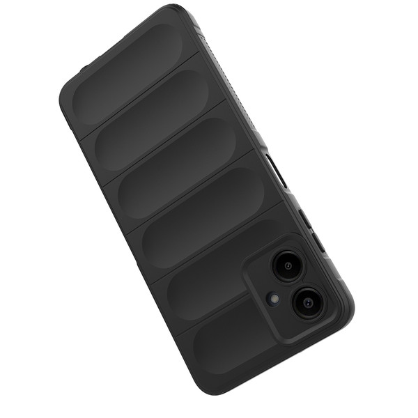 Başkenttekno Samsung Galaxy A07 Kılıf Esnek TPU Oyuklu Arka Yüzey Tasarımlı Etnik Silikon Kapak Siyah
