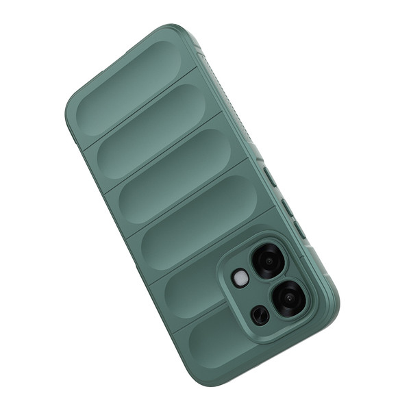 Başkenttekno Oppo A6 Pro Kılıf Esnek TPU Oyuklu Arka Yüzey Tasarımlı Etnik Silikon Kapak Koyu Yeşil