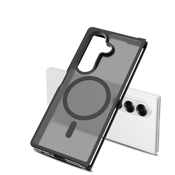 Başkenttekno Samsung Galaxy Z Fold 7 Uyumlu MagSafe Özellikli Kamera Korumalı Mat Lunex Silikon Kılıf Siyah