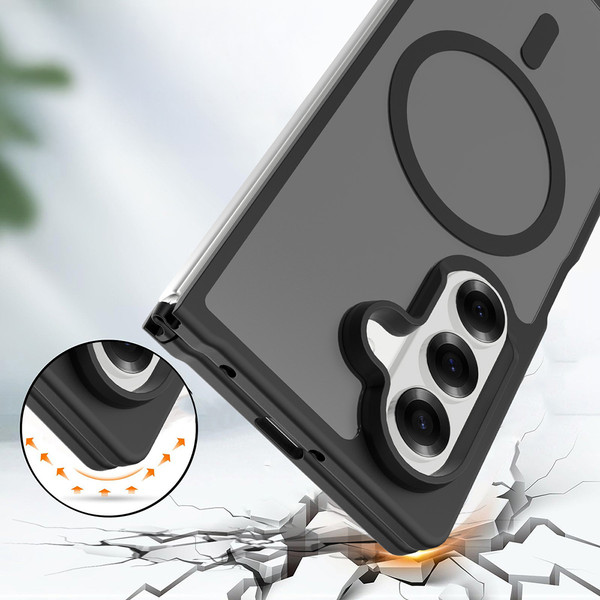 Başkenttekno Samsung Galaxy Z Fold 7 Uyumlu MagSafe Özellikli Kamera Korumalı Mat Lunex Silikon Kılıf Siyah