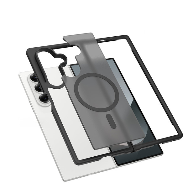 Başkenttekno Samsung Galaxy Z Fold 7 Uyumlu MagSafe Özellikli Kamera Korumalı Mat Lunex Silikon Kılıf Siyah