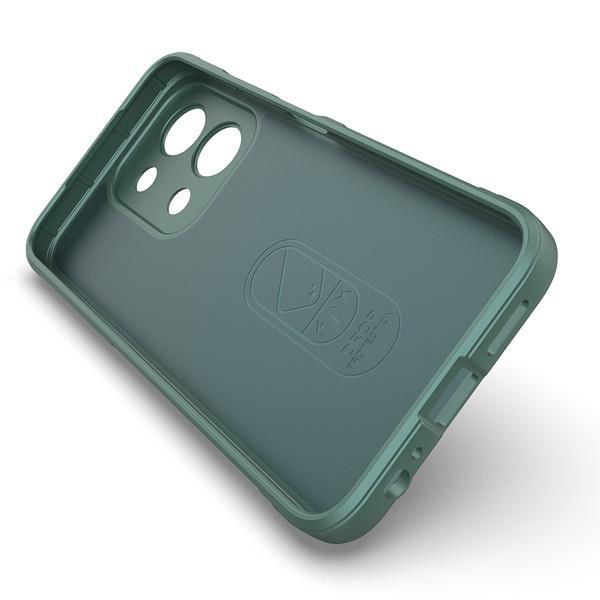 Başkenttekno Xiaomi Redmi 15C 4G Kılıf Esnek TPU Oyuklu Arka Yüzey Tasarımlı Etnik Silikon Kapak Koyu Yeşil