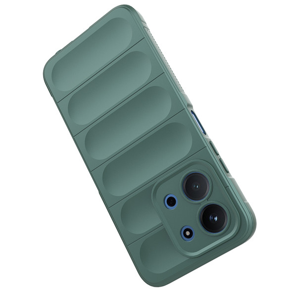Başkenttekno Xiaomi Redmi 15C 4G Kılıf Esnek TPU Oyuklu Arka Yüzey Tasarımlı Etnik Silikon Kapak Koyu Yeşil