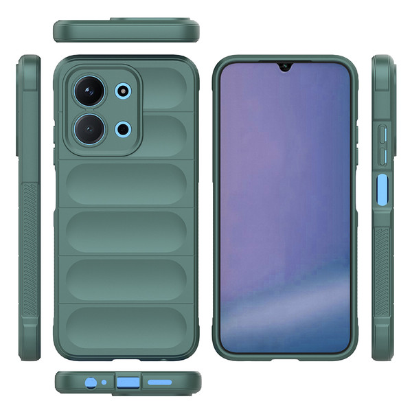 Başkenttekno Xiaomi Redmi 15C 4G Kılıf Esnek TPU Oyuklu Arka Yüzey Tasarımlı Etnik Silikon Kapak Koyu Yeşil