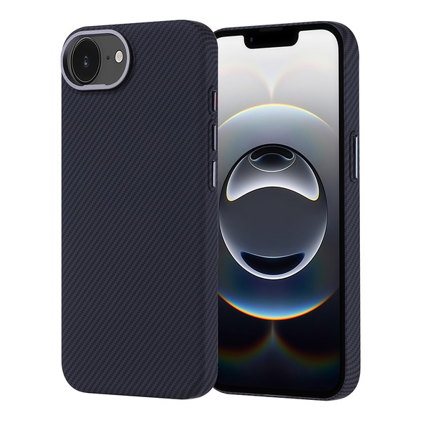 Başkenttekno iPhone 17E Kılıf Kablosuz Şarj Özellikli Karbon Fiber Görünümlü Nekst Kapak Siyah