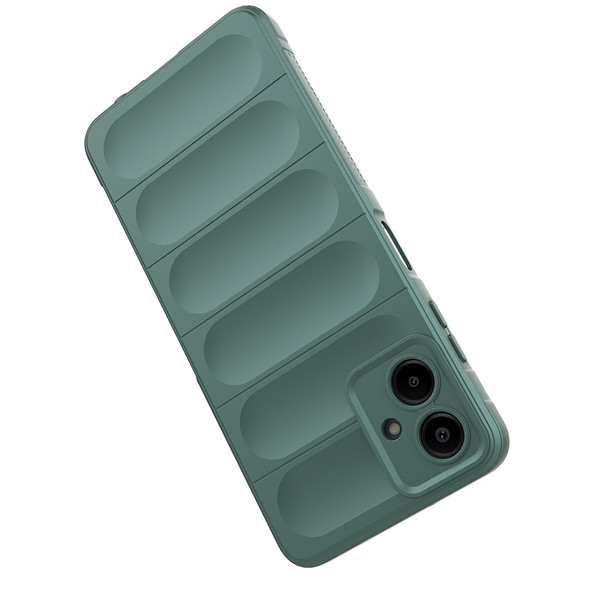 Başkenttekno Samsung Galaxy A07 Kılıf Esnek TPU Oyuklu Arka Yüzey Tasarımlı Etnik Silikon Kapak Koyu Yeşil