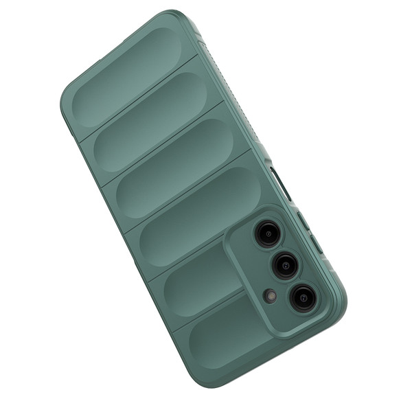 Başkenttekno Samsung Galaxy A17 Kılıf Esnek TPU Oyuklu Arka Yüzey Tasarımlı Etnik Silikon Kapak Koyu Yeşil