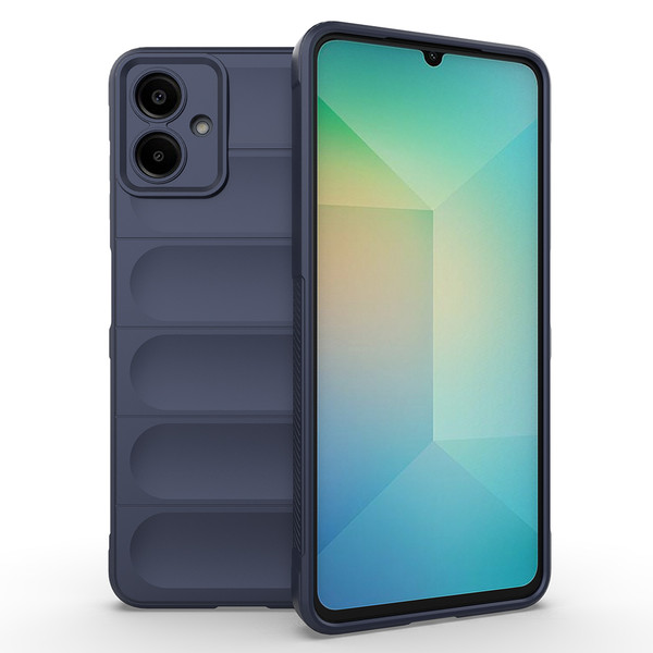 Başkenttekno Samsung Galaxy A07 Kılıf Esnek TPU Oyuklu Arka Yüzey Tasarımlı Etnik Silikon Kapak Lacivert