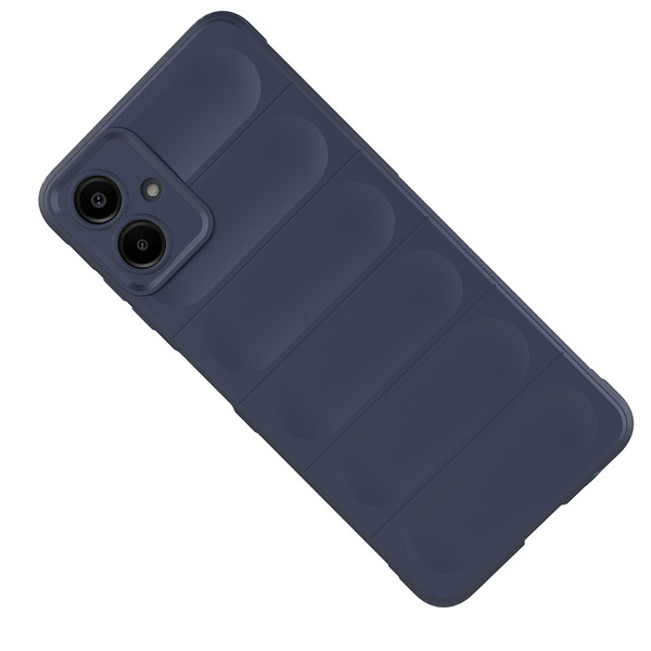 Başkenttekno Samsung Galaxy A07 Kılıf Esnek TPU Oyuklu Arka Yüzey Tasarımlı Etnik Silikon Kapak Lacivert