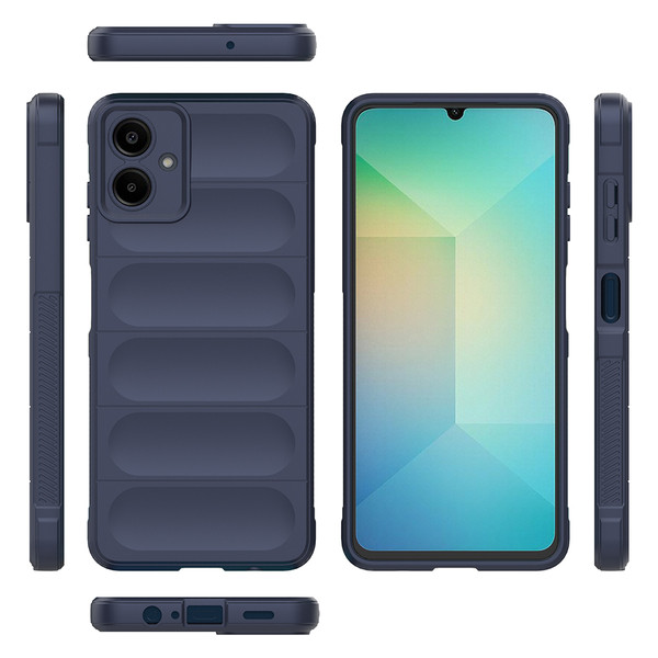 Başkenttekno Samsung Galaxy A07 Kılıf Esnek TPU Oyuklu Arka Yüzey Tasarımlı Etnik Silikon Kapak Lacivert