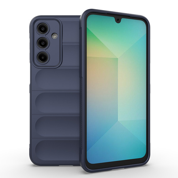Başkenttekno Samsung Galaxy A17 Kılıf Esnek TPU Oyuklu Arka Yüzey Tasarımlı Etnik Silikon Kapak Lacivert