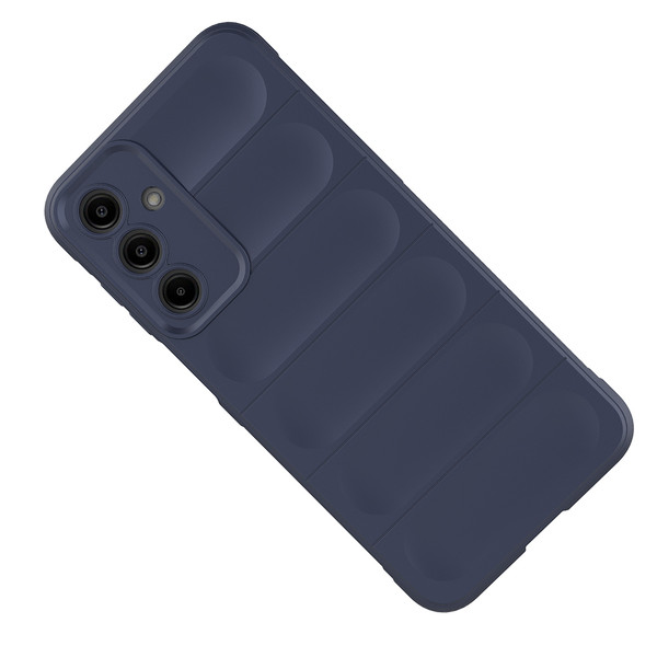 Başkenttekno Samsung Galaxy A17 Kılıf Esnek TPU Oyuklu Arka Yüzey Tasarımlı Etnik Silikon Kapak Lacivert