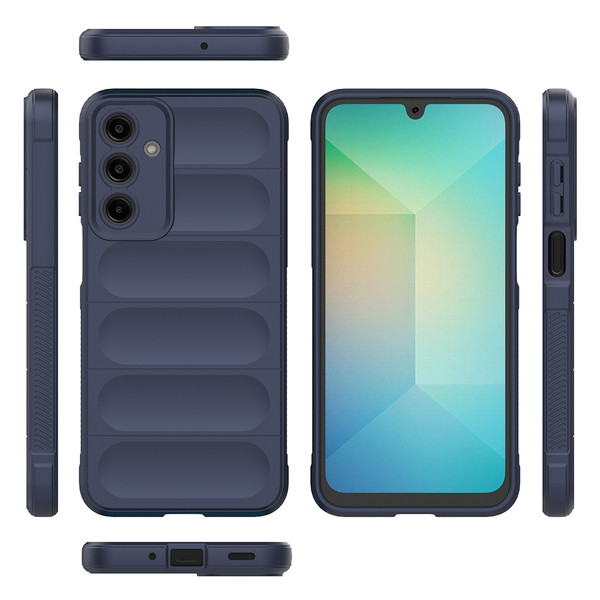Başkenttekno Samsung Galaxy A17 Kılıf Esnek TPU Oyuklu Arka Yüzey Tasarımlı Etnik Silikon Kapak Lacivert